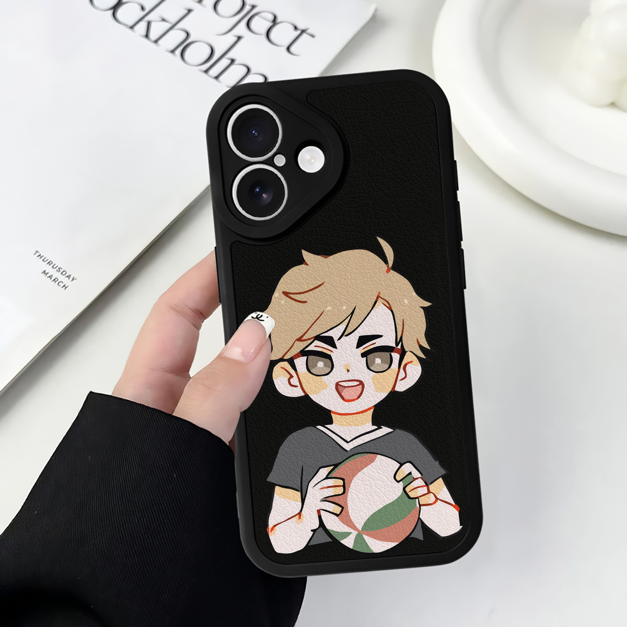 （画像用） ハイキュー!! Haikyu!! 【iPhone 16シリーズ対応】シリコンスマホケース（レザー調） 材質：シリコン